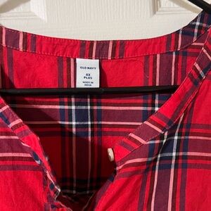 Old Navy Red and Blue Plaid Blouse